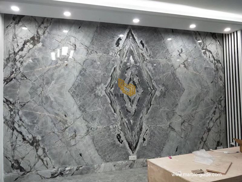 Grey Rock Marble Bookmatched Wall product-1-1