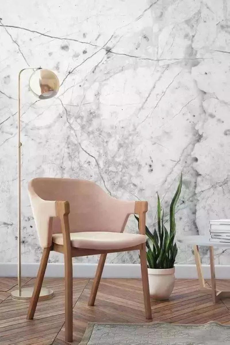 Reticulated veins white marble for wall
