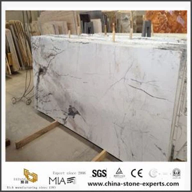 Iceberg Calacatta Λευκό μάρμαρο για σύνθετα κεραμίδια από πορσελάνη με απρόσκοπτη υφή