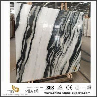 Panda λευκή μαρμάρινη πλάκα για πάγκο κορυφή εργασίας κουζινών και κεραμίδι πατωμάτων