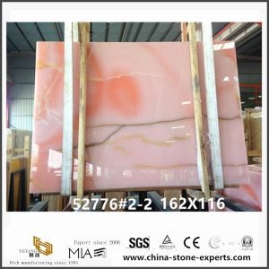 Ποιότητα ροζ Onyx μάρμαρο πέτρινη πλάκα για το σχέδιο κεραμιδιών Hotel